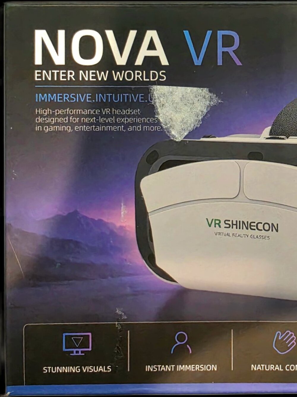 VR SHINECON Smartphone VR Headset Adjustable 3D Virtual Reality Glasses